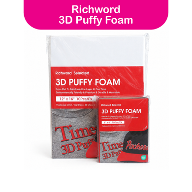 RICHWORD | 3mm Thick 3D Puff Embroidery Foam Sheets, 10pcs/pack