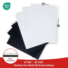 RICHWORD | 3mm Thick 3D Puff Embroidery Foam Sheets, 10pcs/pack