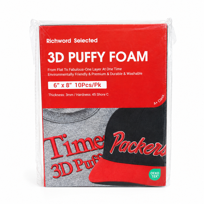RICHWORD | 3mm Thick 3D Puff Embroidery Foam Sheets, 10pcs/pack