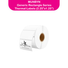 MUNBYN 2.25"x1.25" Generic Rectangle Series Thermal Labels (1000/Roll)