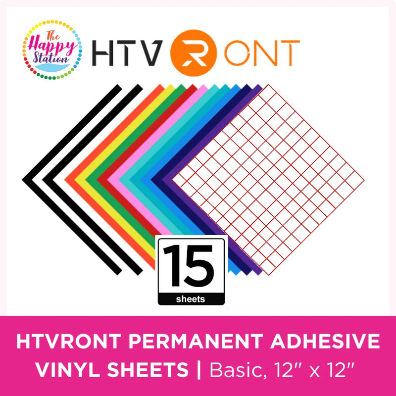 HTVRONT  Permanent Adhesive Vinyl Sheet, Basic - 12 x 12, 15