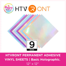 HTVRONT | Holographic Permanent Vinyl Sheets, Basic Holographic, 9 sheets - 12"x12"