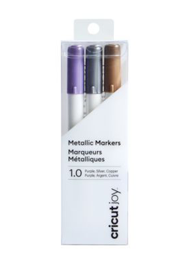 CRICUT | Joy Metallic Markers, 1.0 mm (3 ct) - Purple/Silver/Copper