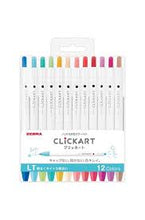 Zebra Clickart Retractable Sign Pen 0.6mm - 12 Color