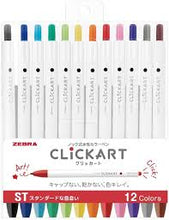 Zebra Clickart Retractable Sign Pen 0.6mm - 12 Color