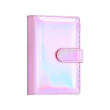 A6 Holographic Color PU Leather Cover Ring Binder Planner
