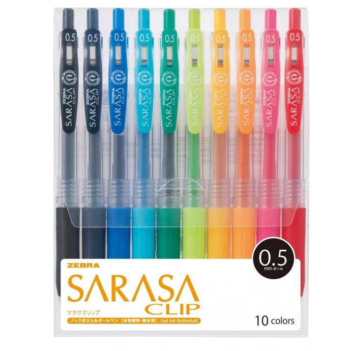 Zebra Sarasa Clip Gel Ink Rollerball Pens, 0.5mm (10ct)